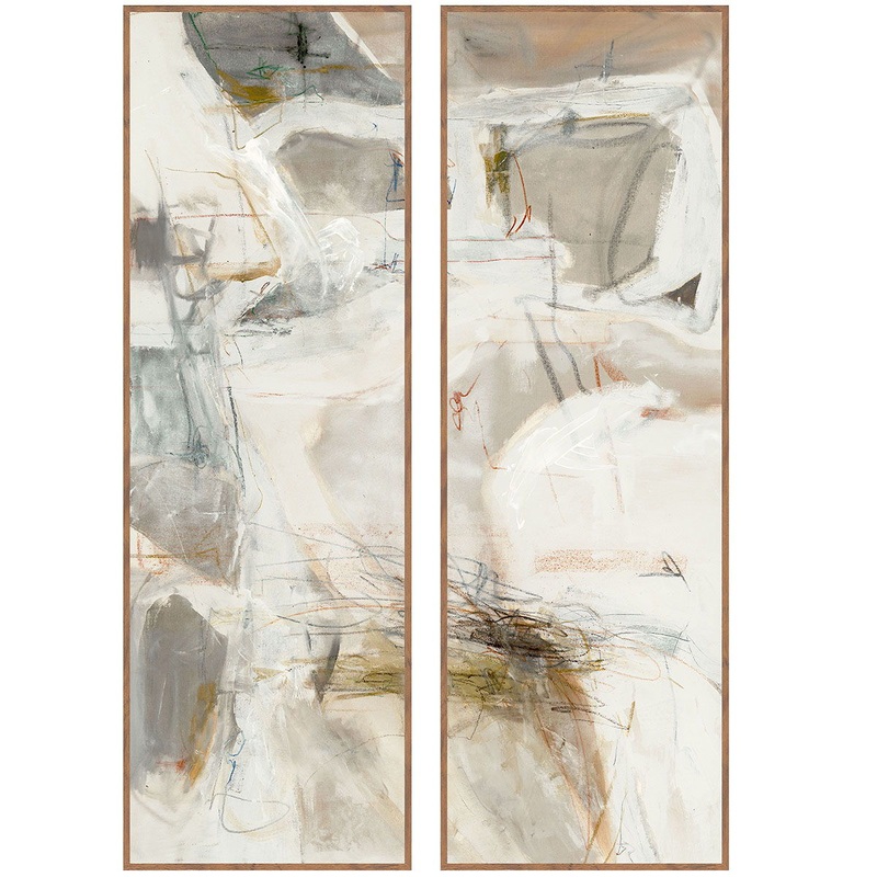 Chalk – Painting 40′ x 60′ By Buddy Whitlock (Set of 2) – Walnut