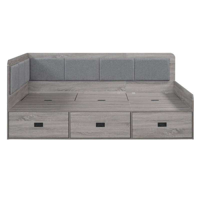 Full Size Daybed With 3 Drawers And 3 Storage Compartments – Gray