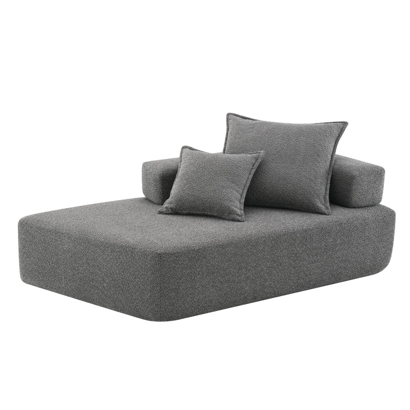 Special Shaped Frame For Oversized Modular U Shaped Sectional Floor Couch, Convertible Compressed Couch Spacious Foam Filled Sofa – Beige