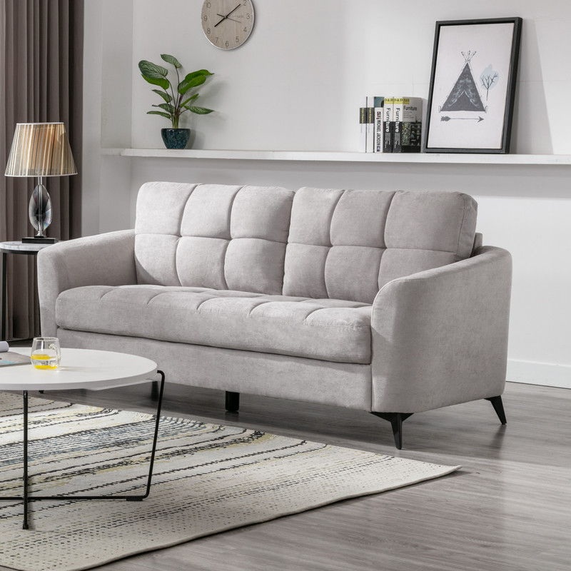 Callie – Woven Fabric Sofa|Dark Gray|Gray