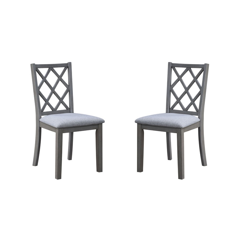 Carlisle – Cross Back Side Dining Chair (Set of 2) – Gray
