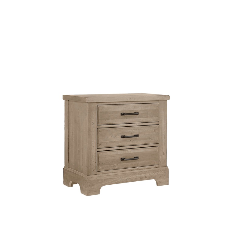 Cool Rustic – 3 Drawer Nightstand – Clear Maple