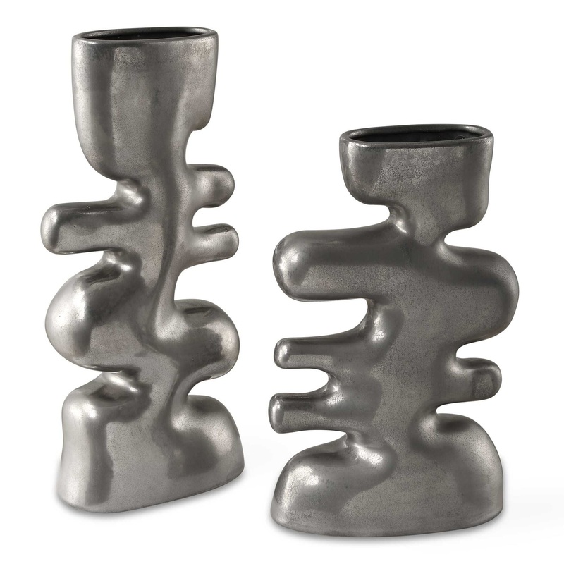 Free Flowing – Nickel Vases (Set of 2)