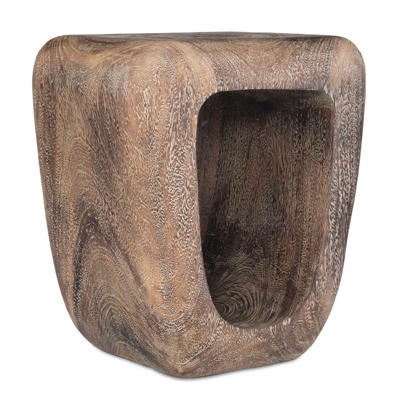 Loophole – Bleached Wash Accent Stool – Dark Brown