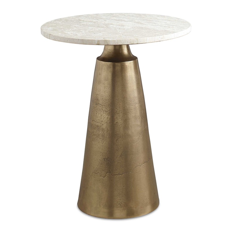 Midsummer – Antique Accent Table – Brass