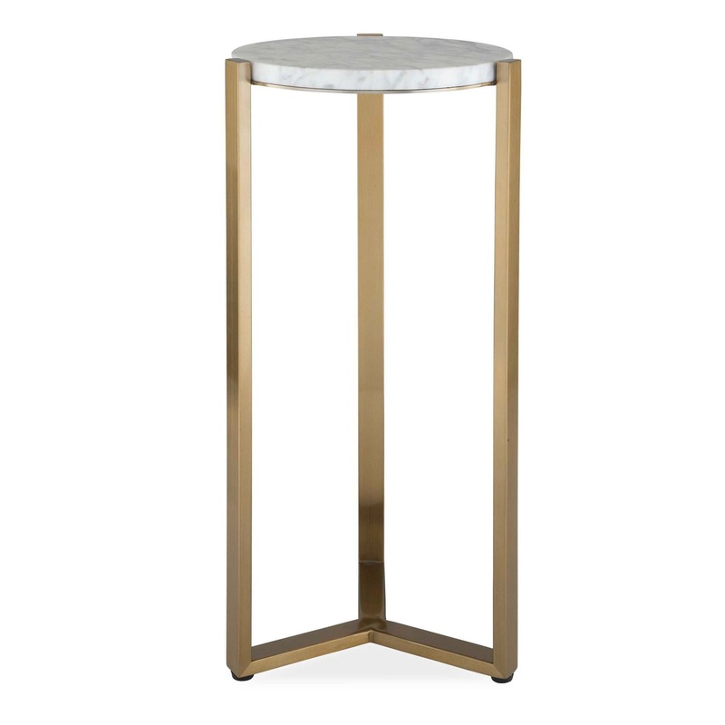 Pietra – Carrara Marble Drink Table – Bronze