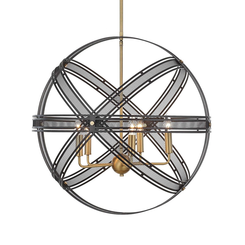 Spherical – 5 Light Pendant – Black