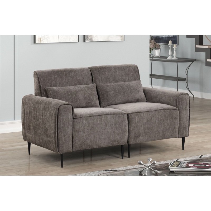 Valentina – Chenille Loveseat With Metal Legs And Throw Pillows
