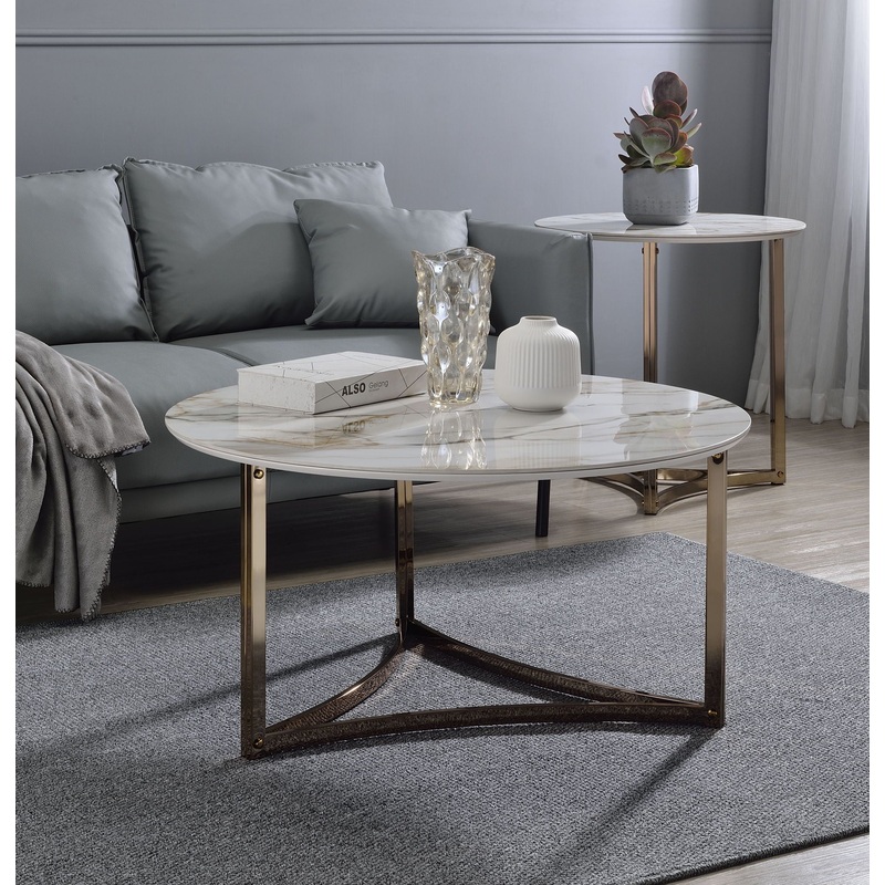 Aziz – Sintered Stone Top Round Coffee Table