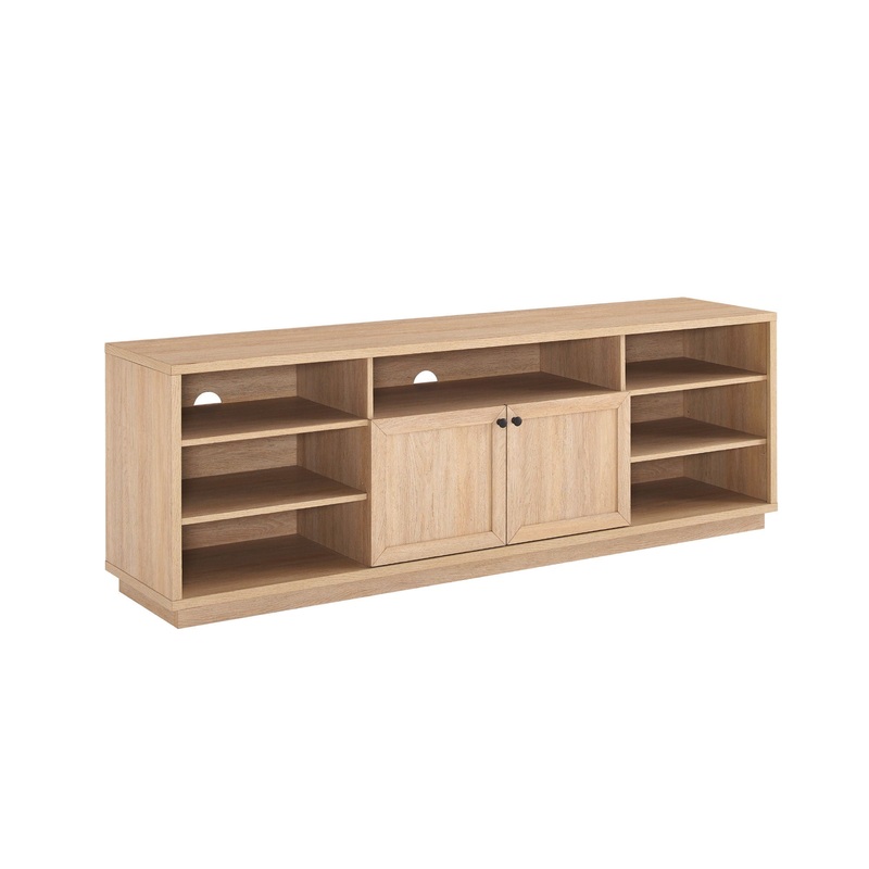 Classic 2 Door Storage TV Stand For TVs Up To 75 – Coastal Oak