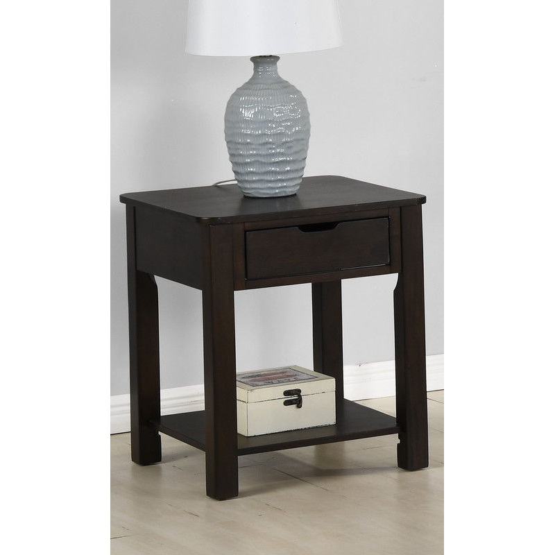 Flora – End Table With Drawer|Dark Brown|End Tables