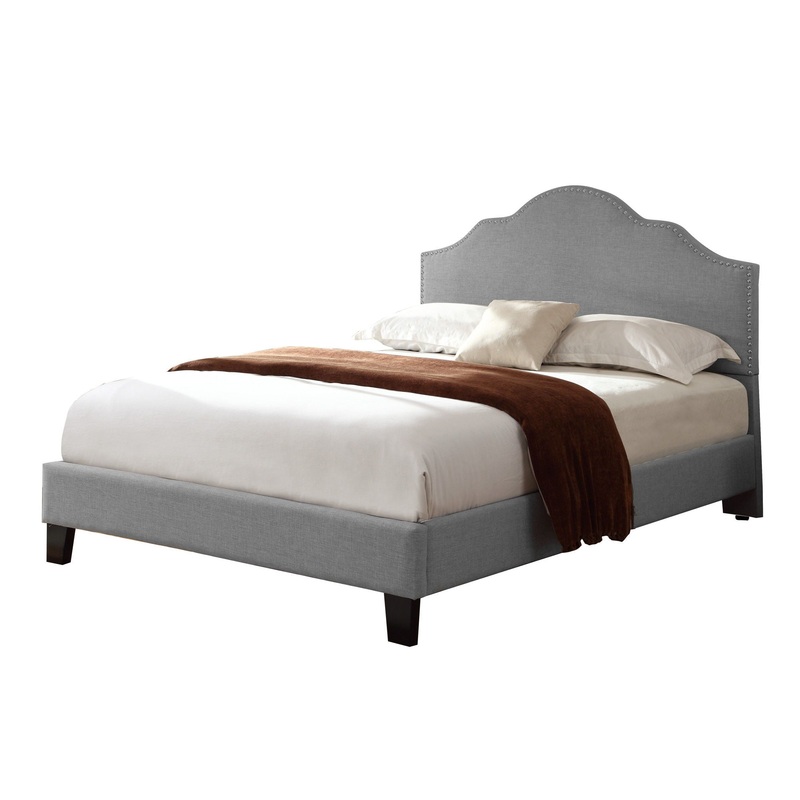 Kopa – Fabric Upholstered Bed|Gray|Dark Gray|Full|Queen|King
