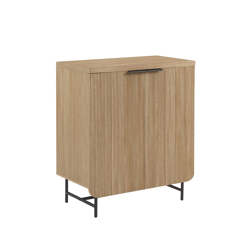 Modern Scandi Fluted Door Storage Console – Coastal Oak