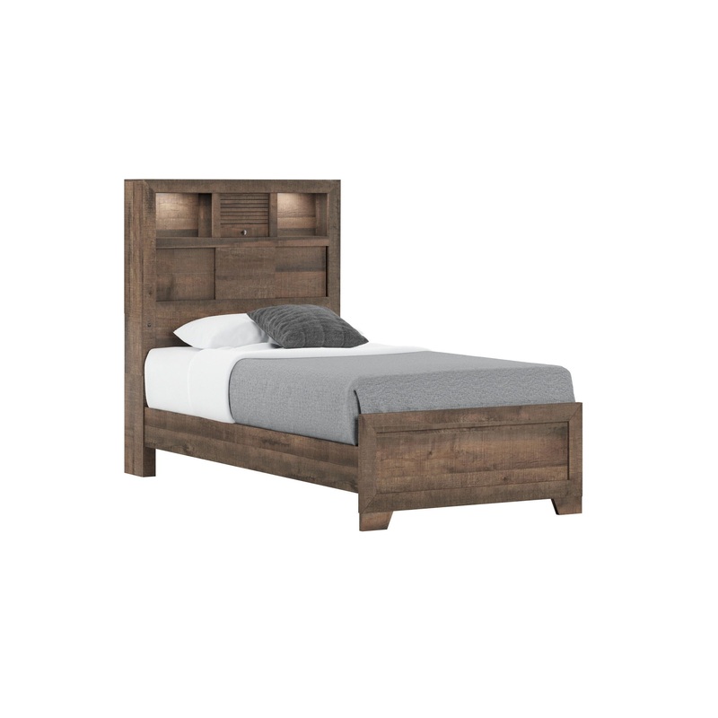 Plinz – Bookcase Bed|Dark Brown|Twin|Queen|King|Full