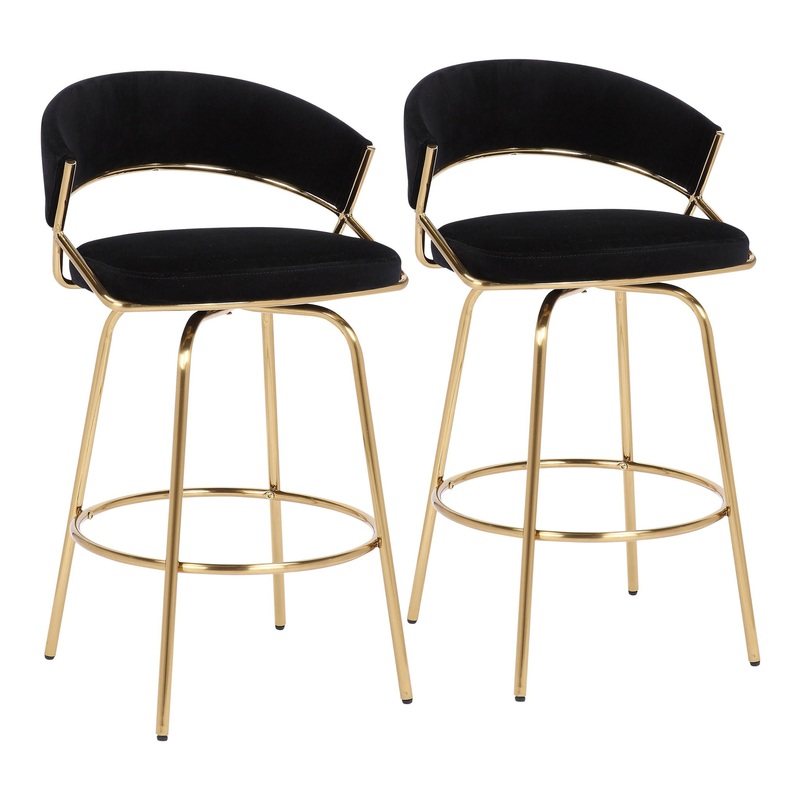 Jie – Glam Fixed Height Counter Stool (Set of 2)