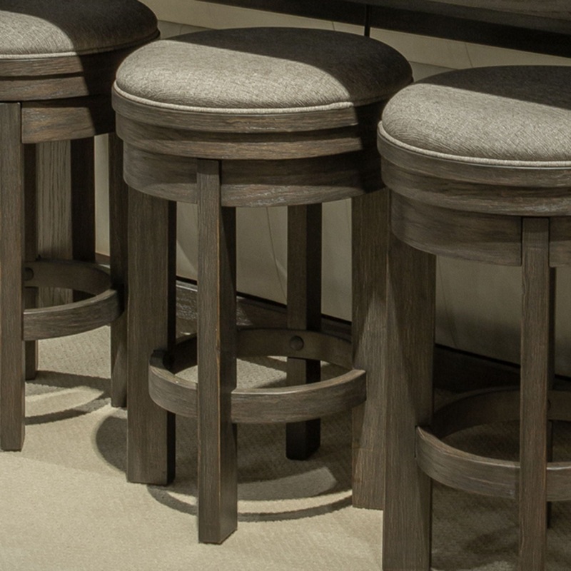 Lennox Hill – Upholstered Swivel Console Stool – Dark Brown