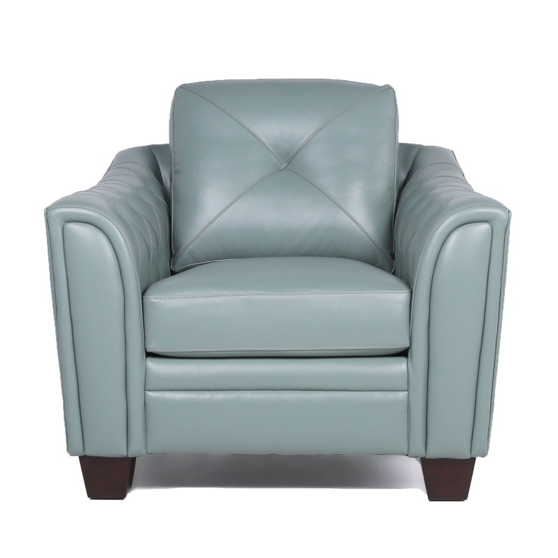 Modern Tufted Leather Chair|Gray|Beige