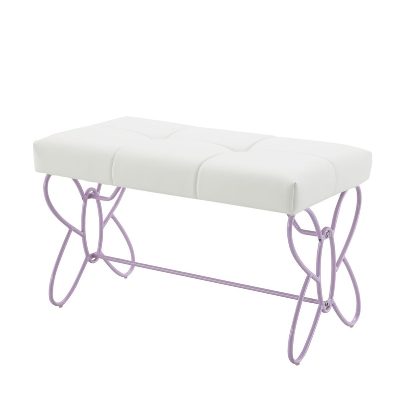 Priya II – Synthetic Leather Purple Bench – Purple / White