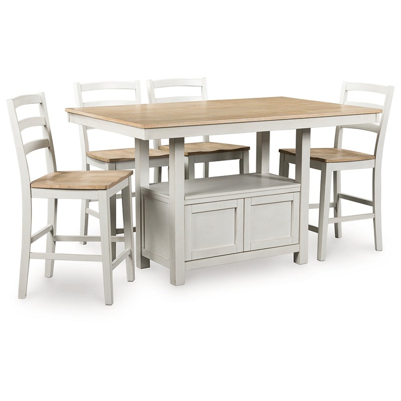 Purlaney Counter Height Dining Table and 4 Barstools