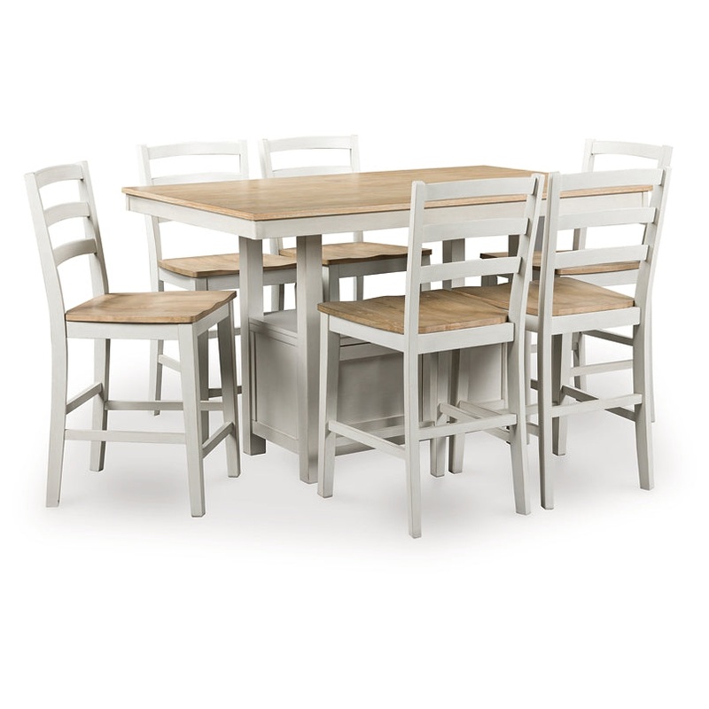 Purlaney Counter Height Dining Table and 6 Barstools