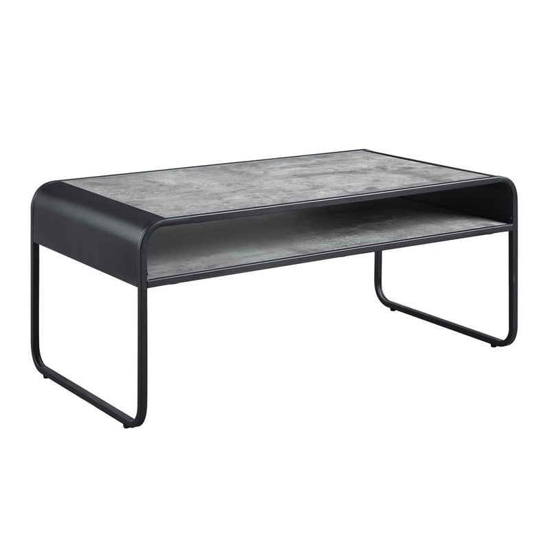 Raziela – Concrete Coffee Table – Black / Gray
