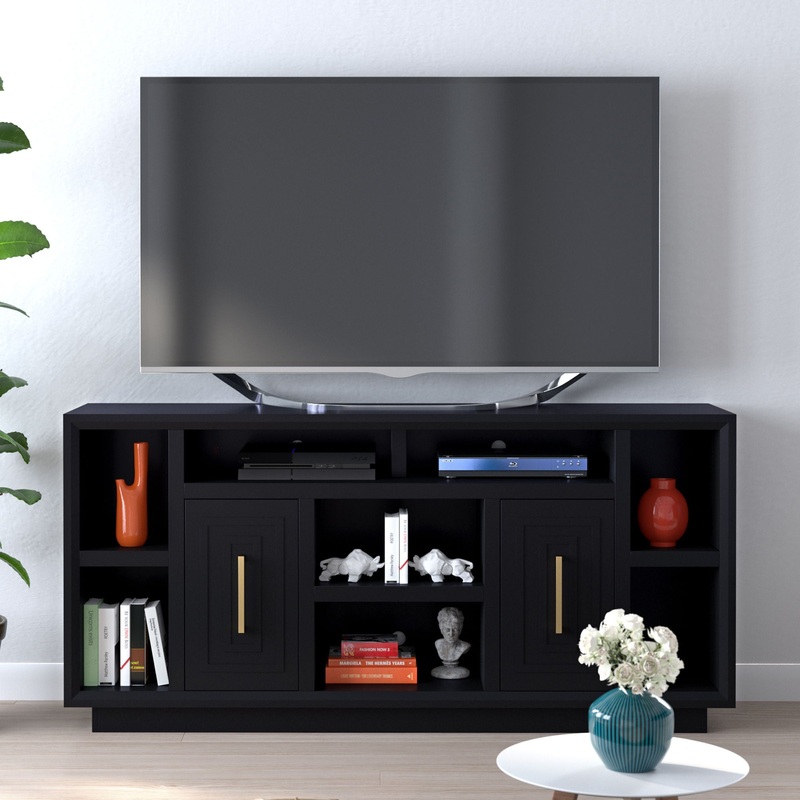 Sunset – TV Stand Console|Black|85″W x 18″D x 36″H|67″W x 18″D x 36″H