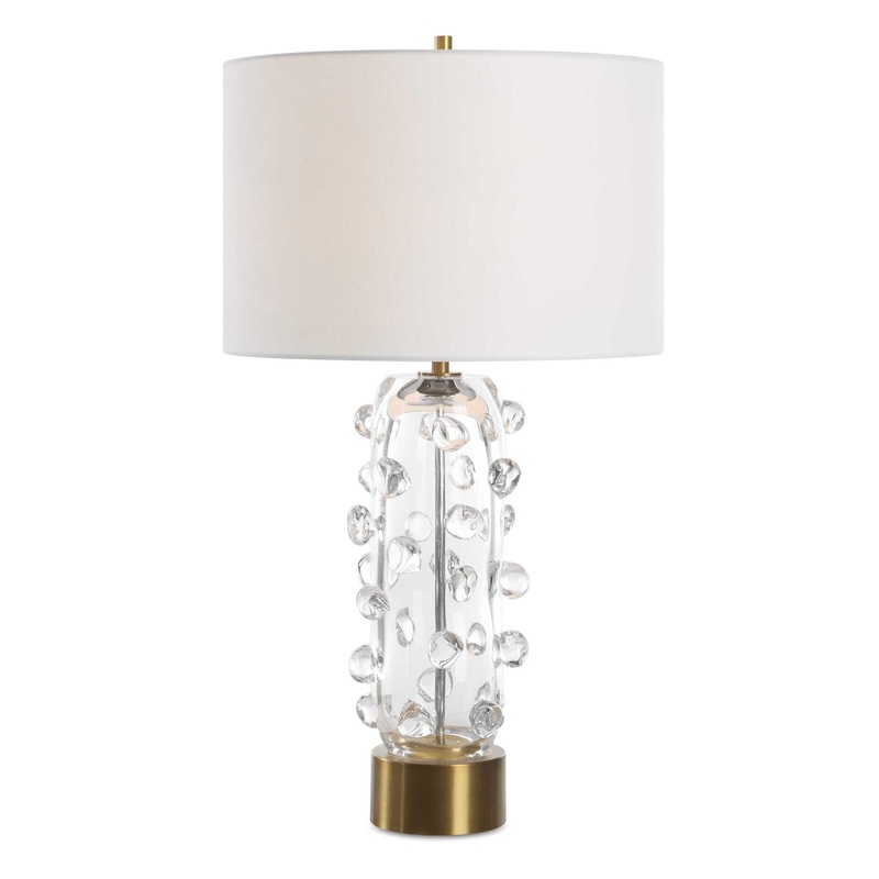 Aura – Clear Glass Table Lamp – White