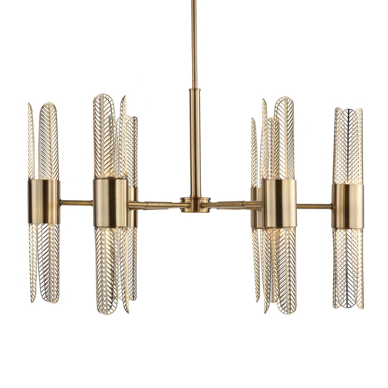 Cret – 12 Light Brass Chandelier – Bronze