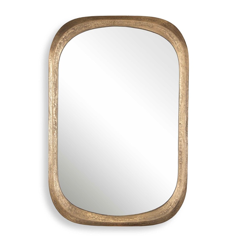 Malone – Brass Mirror – Light Brown