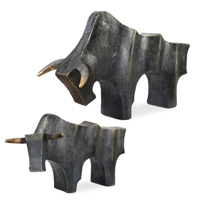 Regal Bull – Sculptures (Set of 2) – Bronze