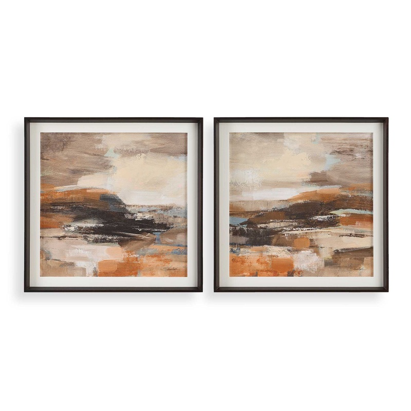 Cinnamon Shore – Framed Prints (Set of 2) – Dark Brown
