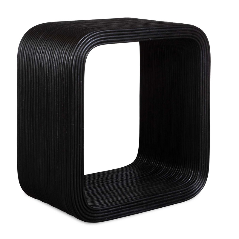 Compton – Rattan Side Table – Black