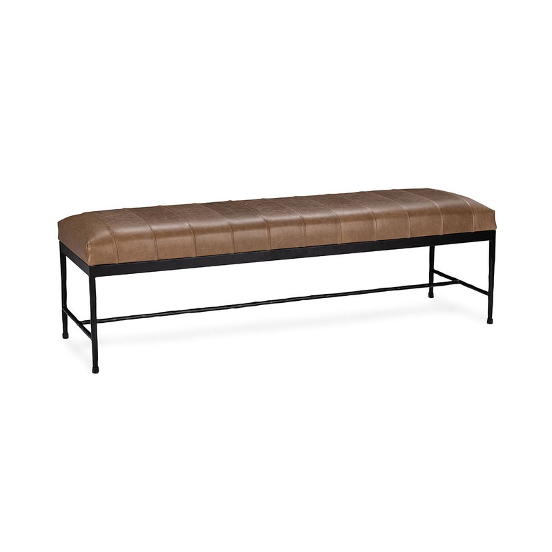 Madeleine – Leather Bench – Taupe