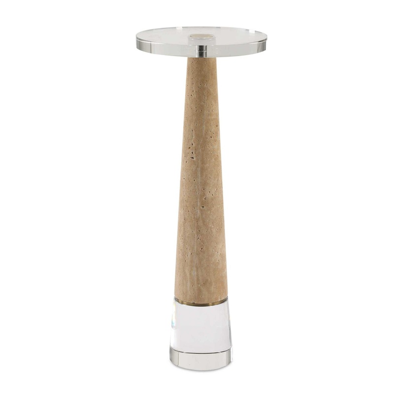 Niari – Travertine Drink Table – Light Brown