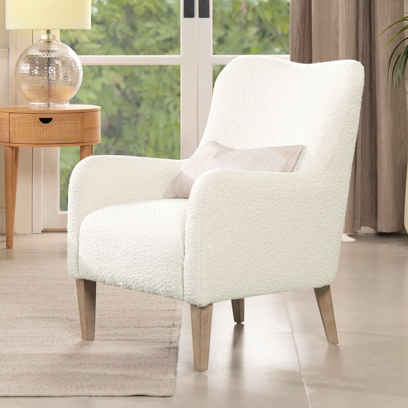 Nimbus – Curved Accent Chair – Ivory White