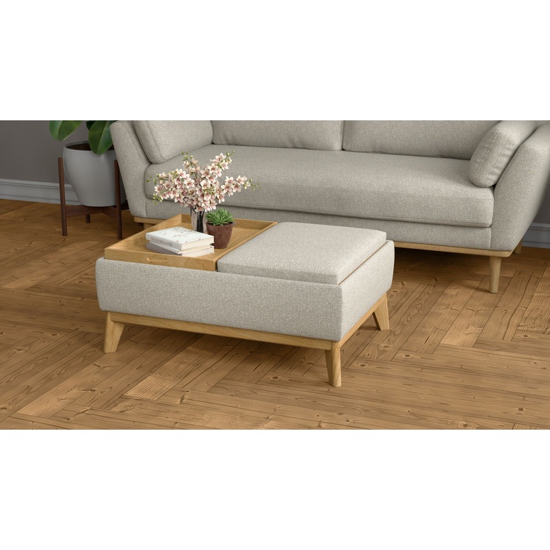 Revel – Reversible Tray Ottoman – Tan