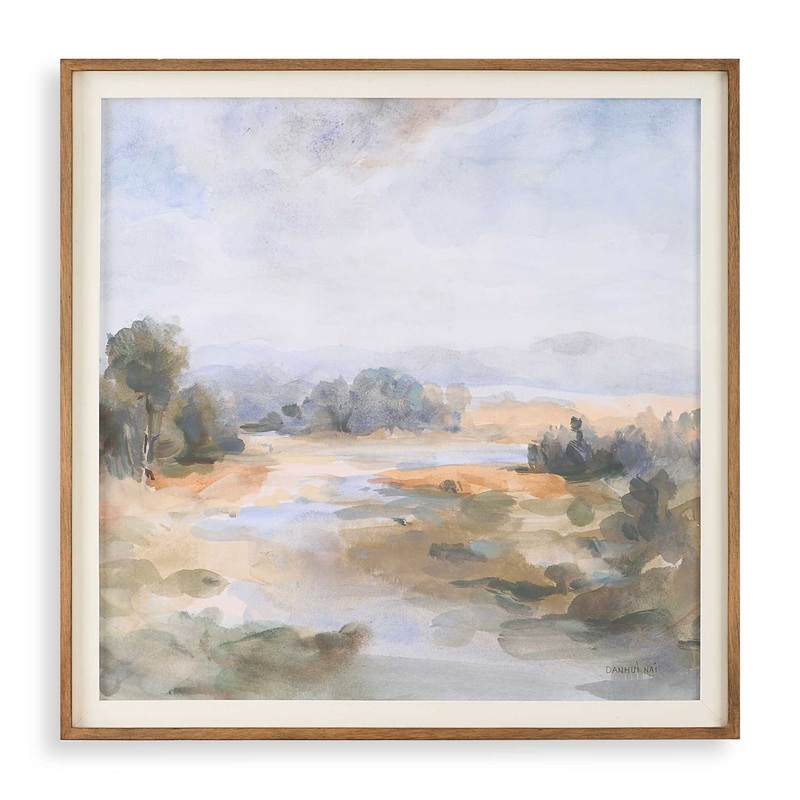 River Afternoon – Landscape Print – Light Brown