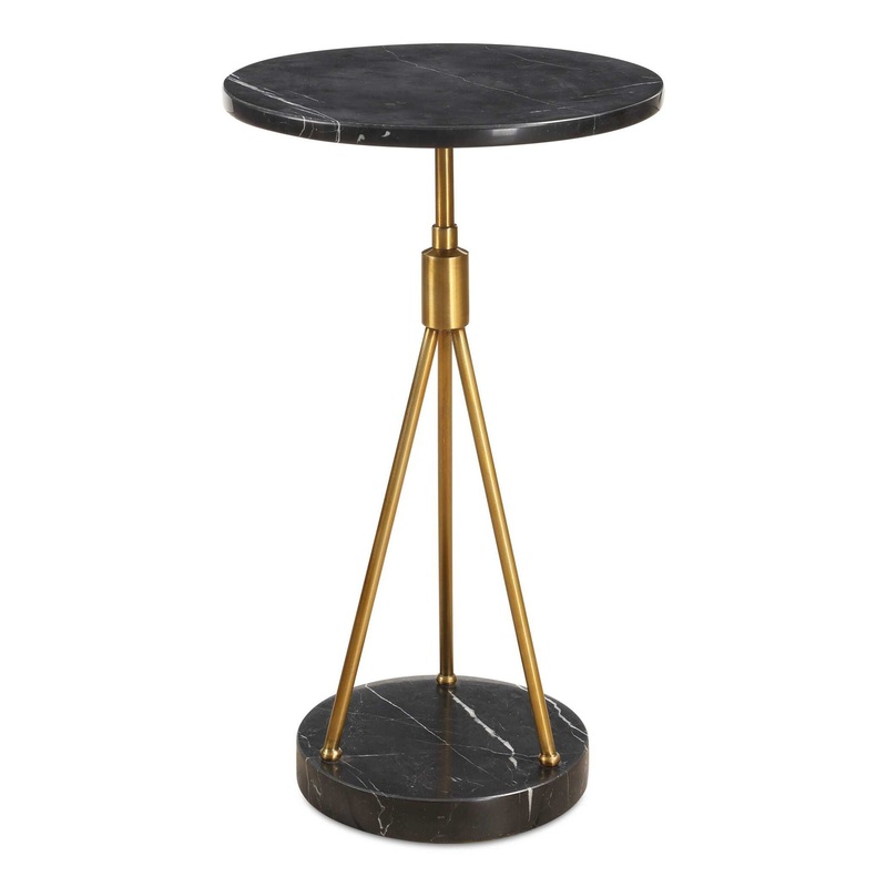 Rosston – Marble Accent Table – Black