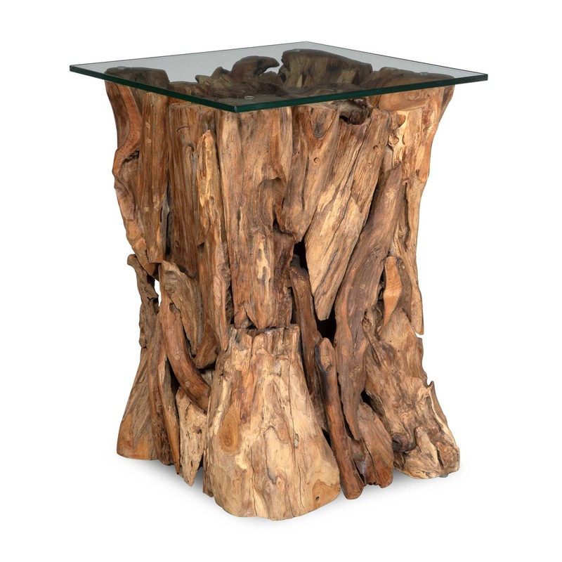 Rozel – Teak Wood End Table – Light Brown