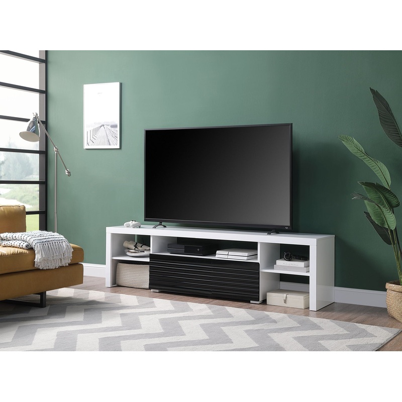 Buck II – High Gloss TV Stand – White / Black