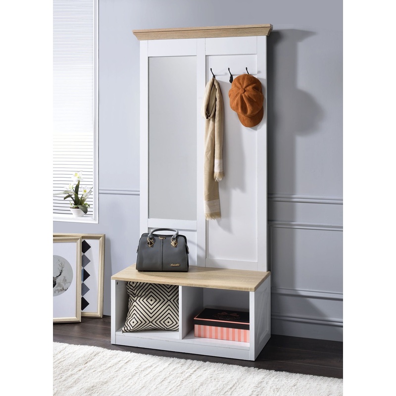 Melati – Hall Tree – Light Oak / White