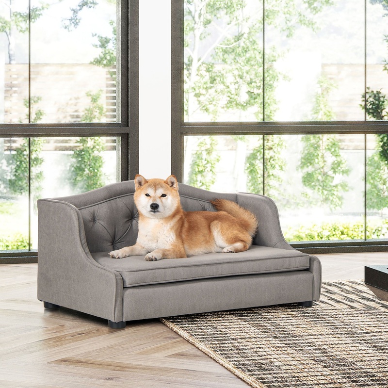 Robin – Tufted Wingback Pet Sofa Bed, Medium