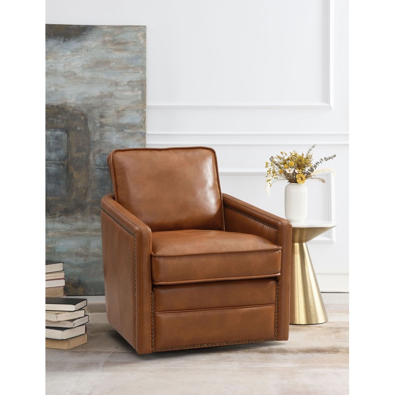 Rocha – Leather Aire Swivel Chair With Glider