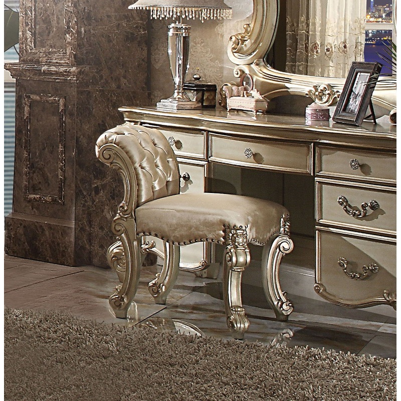 Vendome – Vanity Stool – Gold Patina / Bone