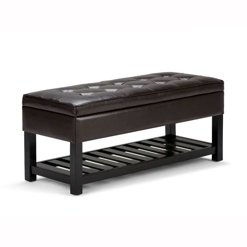 Cosmopolitan – Storage Ottoman Bench With Open Bottom – Tanners Brown