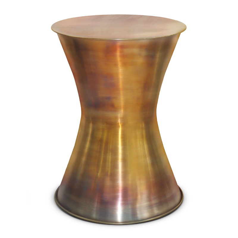 Kenton – Metal Side Table – Tarnished Brass