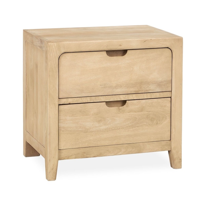 Laguna – Mango Wood 2 Drawer Nightstand – Natural