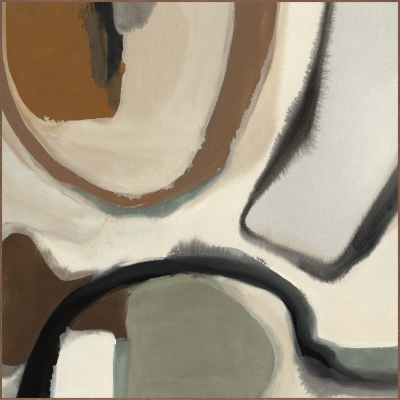 Neutral Swirls – 48 x 48 Painting Art By Buddy Whitlock – Beige / Green