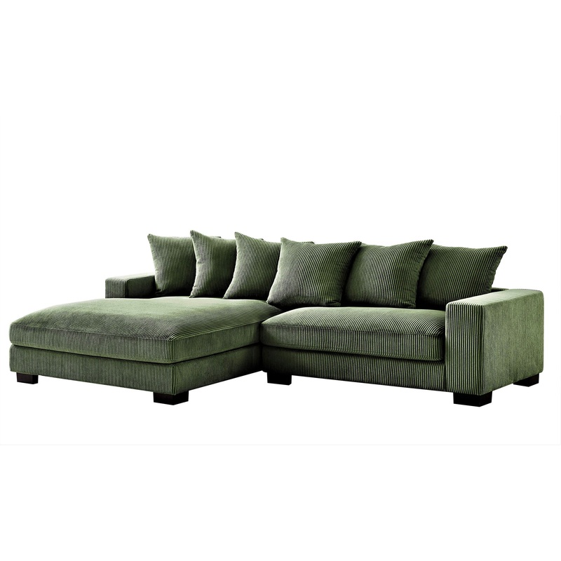 Luxe – Oversized 2 Piece Left Facing Sectional Couches For Living Room, L Shaped Sofa With Chaise – Dark Green