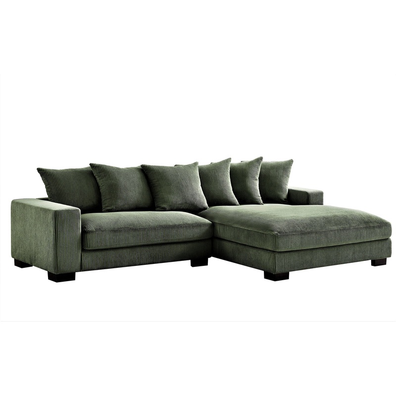 Luxe – Oversized 2 Piece Right Facing Sectional Couches For Living Room, L Shaped Sofa With Chaise – Dark Green